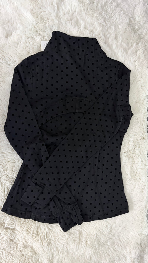 BLACK POLKA DOT LULU DEFINE JACKET